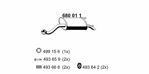 Глушитель выхлопных газов конечный 680011