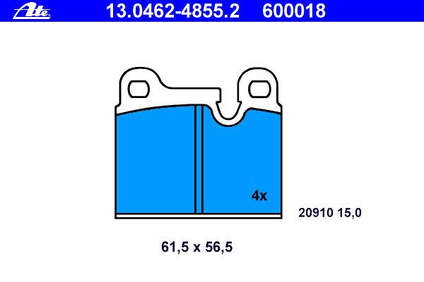 Комплект тормозных колодок, дисковый тормоз 13.0462-4855.2