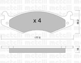 Комплект тормозных колодок, дисковый тормоз 22-0133-0