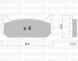 Комплект тормозных колодок, дисковый тормоз 22-0303-0