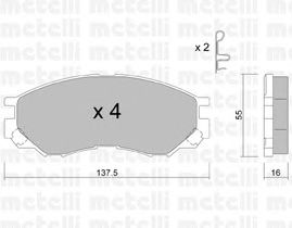 Комплект тормозных колодок, дисковый тормоз 22-0401-0