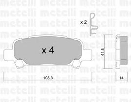 Комплект тормозных колодок, дисковый тормоз 22-0414-0