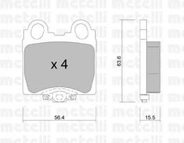 Комплект тормозных колодок, дисковый тормоз 22-0758-0