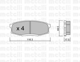 Комплект тормозных колодок, дисковый тормоз 22-0822-0