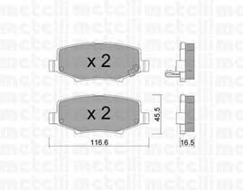 Комплект тормозных колодок, дисковый тормоз 22-0863-0