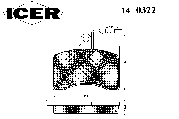 Комплект тормозных колодок, дисковый тормоз 140322