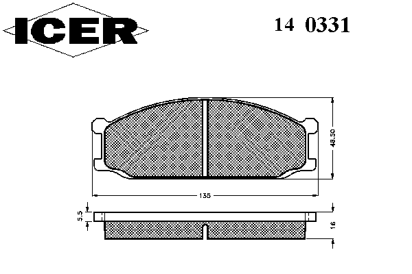 Комплект тормозных колодок, дисковый тормоз 140331