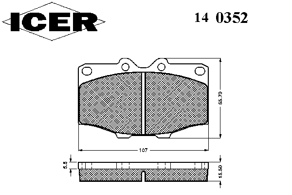 Комплект тормозных колодок, дисковый тормоз 140352