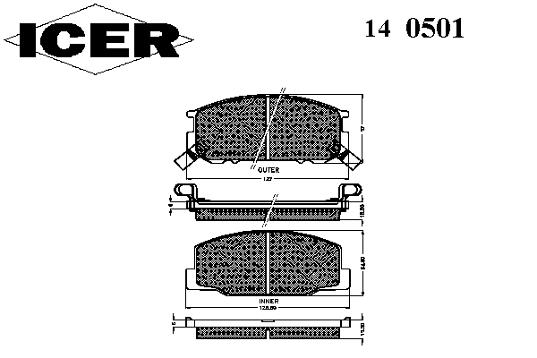 Kit de plaquettes de frein, frein à disque 140501