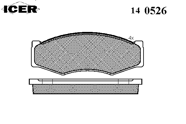 Комплект тормозных колодок, дисковый тормоз 140526