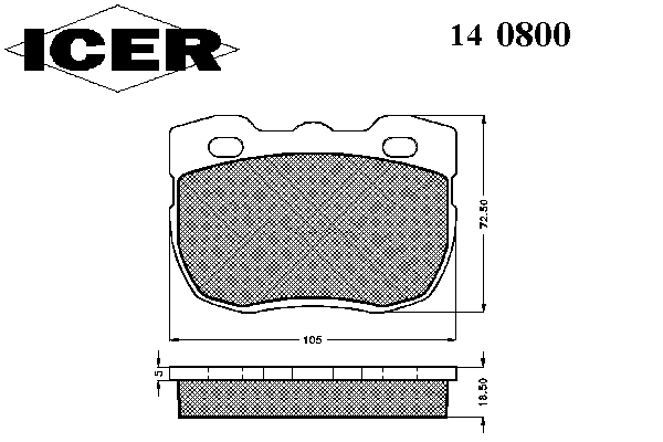Комплект тормозных колодок, дисковый тормоз 140800
