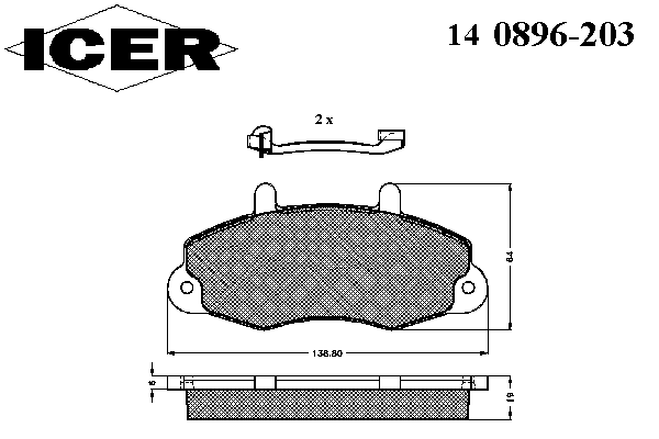 Комплект тормозных колодок, дисковый тормоз 140896-203