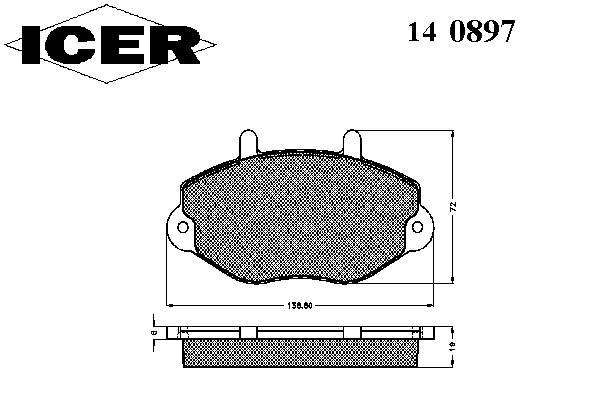 Комплект тормозных колодок, дисковый тормоз 140897