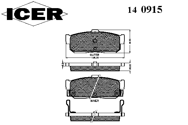 Комплект тормозных колодок, дисковый тормоз 140915