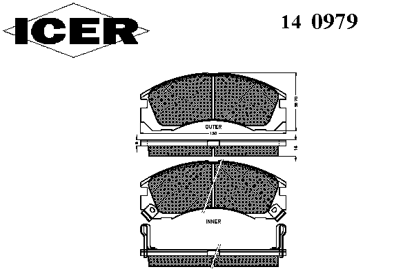 Комплект тормозных колодок, дисковый тормоз 140979
