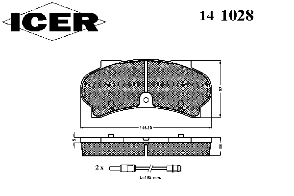 Комплект тормозных колодок, дисковый тормоз 141028
