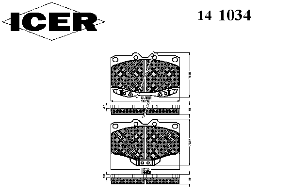 Kit de plaquettes de frein, frein à disque 141034