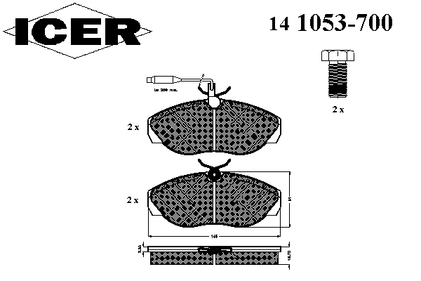 Комплект тормозных колодок, дисковый тормоз 141053-700