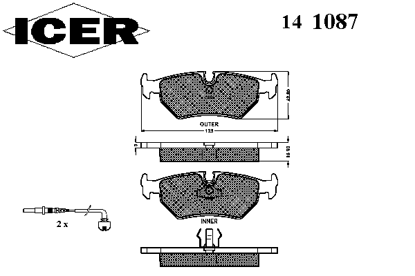 Комплект тормозных колодок, дисковый тормоз 141087