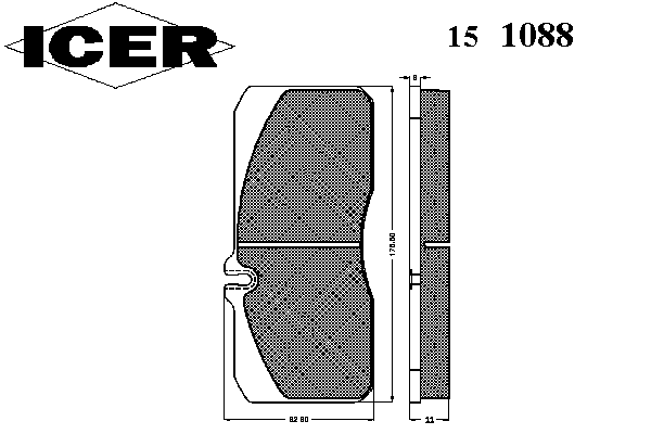 Комплект тормозных колодок, дисковый тормоз 151088