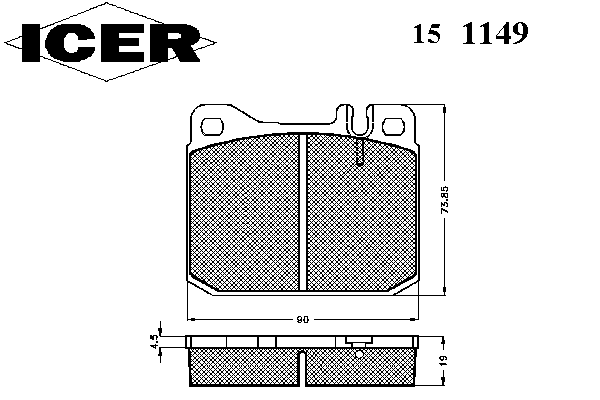 Комплект тормозных колодок, дисковый тормоз 151149