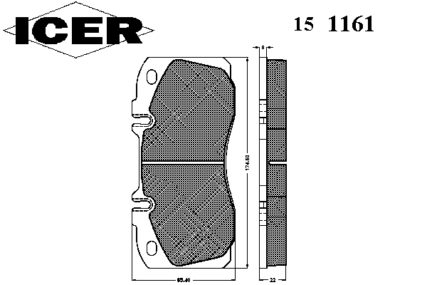 Комплект тормозных колодок, дисковый тормоз 151161