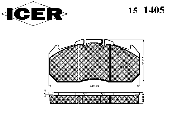 Комплект тормозных колодок, дисковый тормоз 151405
