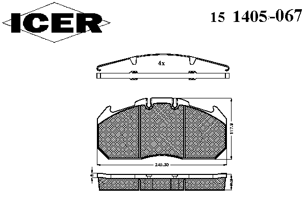 Комплект тормозных колодок, дисковый тормоз 151405-067