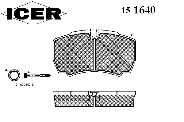 Комплект тормозных колодок, дисковый тормоз 151640