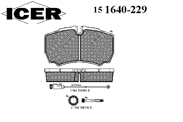 Kit de plaquettes de frein, frein à disque 151640-229