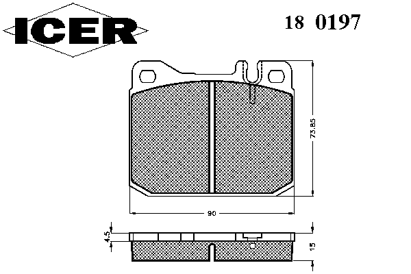 Комплект тормозных колодок, дисковый тормоз 180197