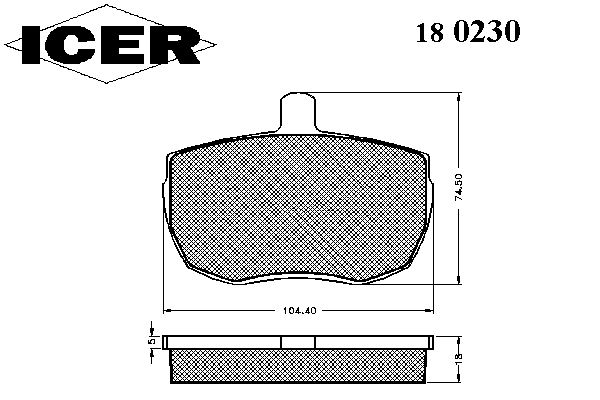 Комплект тормозных колодок, дисковый тормоз 180230