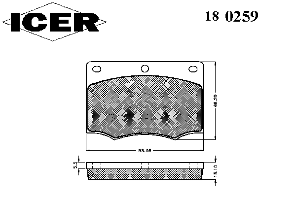 Kit de plaquettes de frein, frein à disque 180259