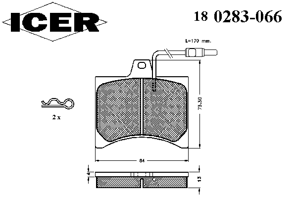 Kit de plaquettes de frein, frein à disque 180283-066
