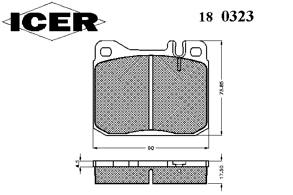 Комплект тормозных колодок, дисковый тормоз 180323