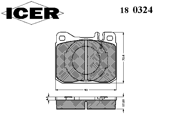 Комплект тормозных колодок, дисковый тормоз 180324