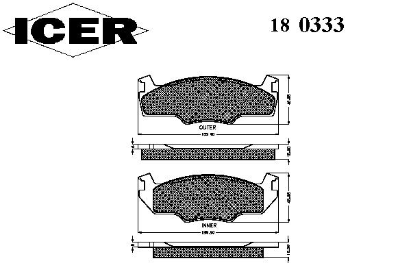 Kit de plaquettes de frein, frein à disque 180333