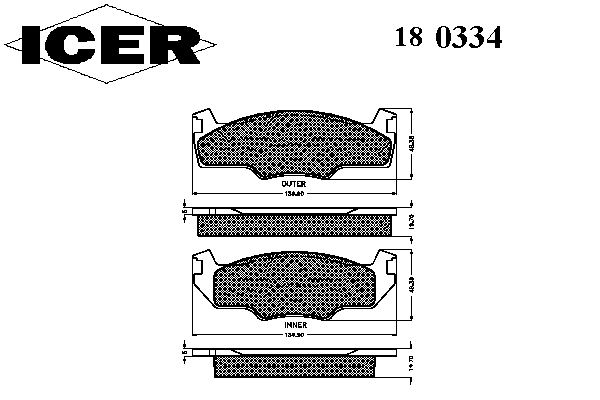 Комплект тормозных колодок, дисковый тормоз 180334