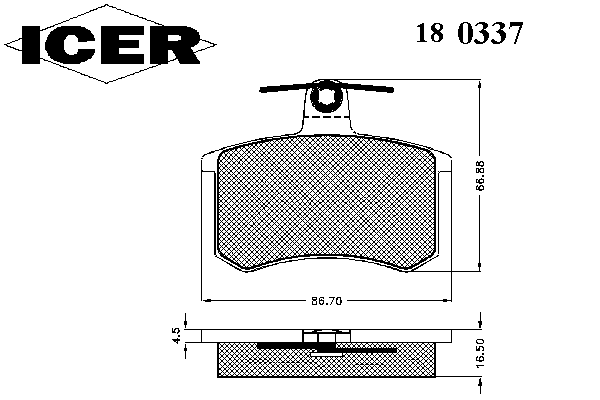 Комплект тормозных колодок, дисковый тормоз 180337
