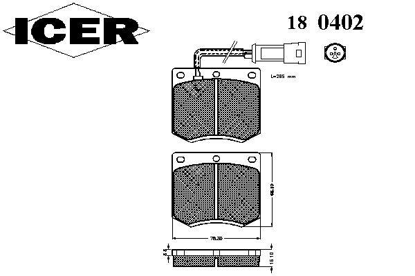 Kit de plaquettes de frein, frein à disque 180402