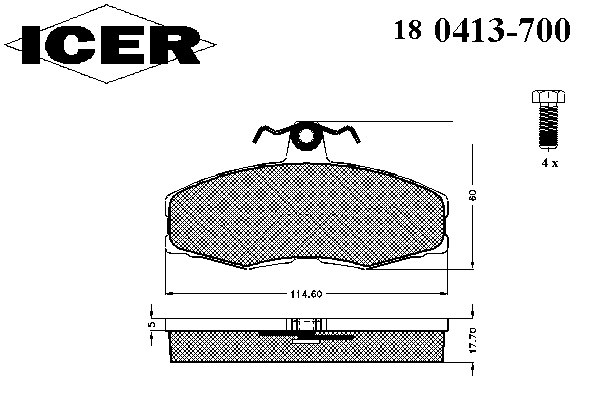 Комплект тормозных колодок, дисковый тормоз 180413-700