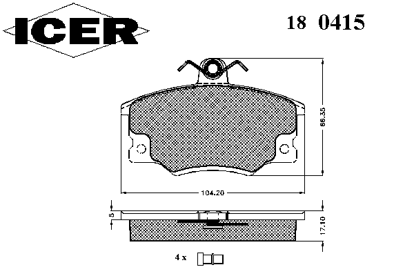 Комплект тормозных колодок, дисковый тормоз 180415