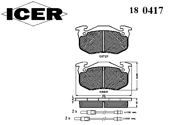 Комплект тормозных колодок, дисковый тормоз 180417