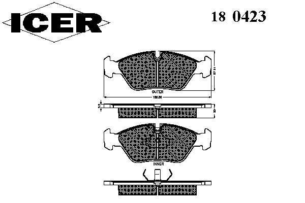 Комплект тормозных колодок, дисковый тормоз 180423