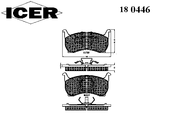 Комплект тормозных колодок, дисковый тормоз 180446