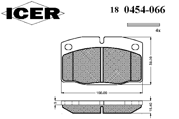 Kit de plaquettes de frein, frein à disque 180454-066