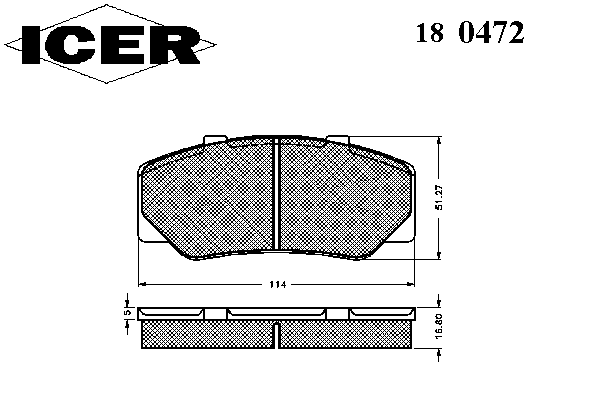 Комплект тормозных колодок, дисковый тормоз 180472