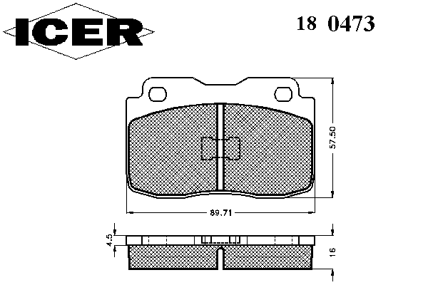 Комплект тормозных колодок, дисковый тормоз 180473