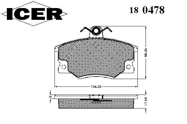 Комплект тормозных колодок, дисковый тормоз 180478