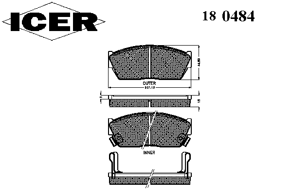 Комплект тормозных колодок, дисковый тормоз 180484